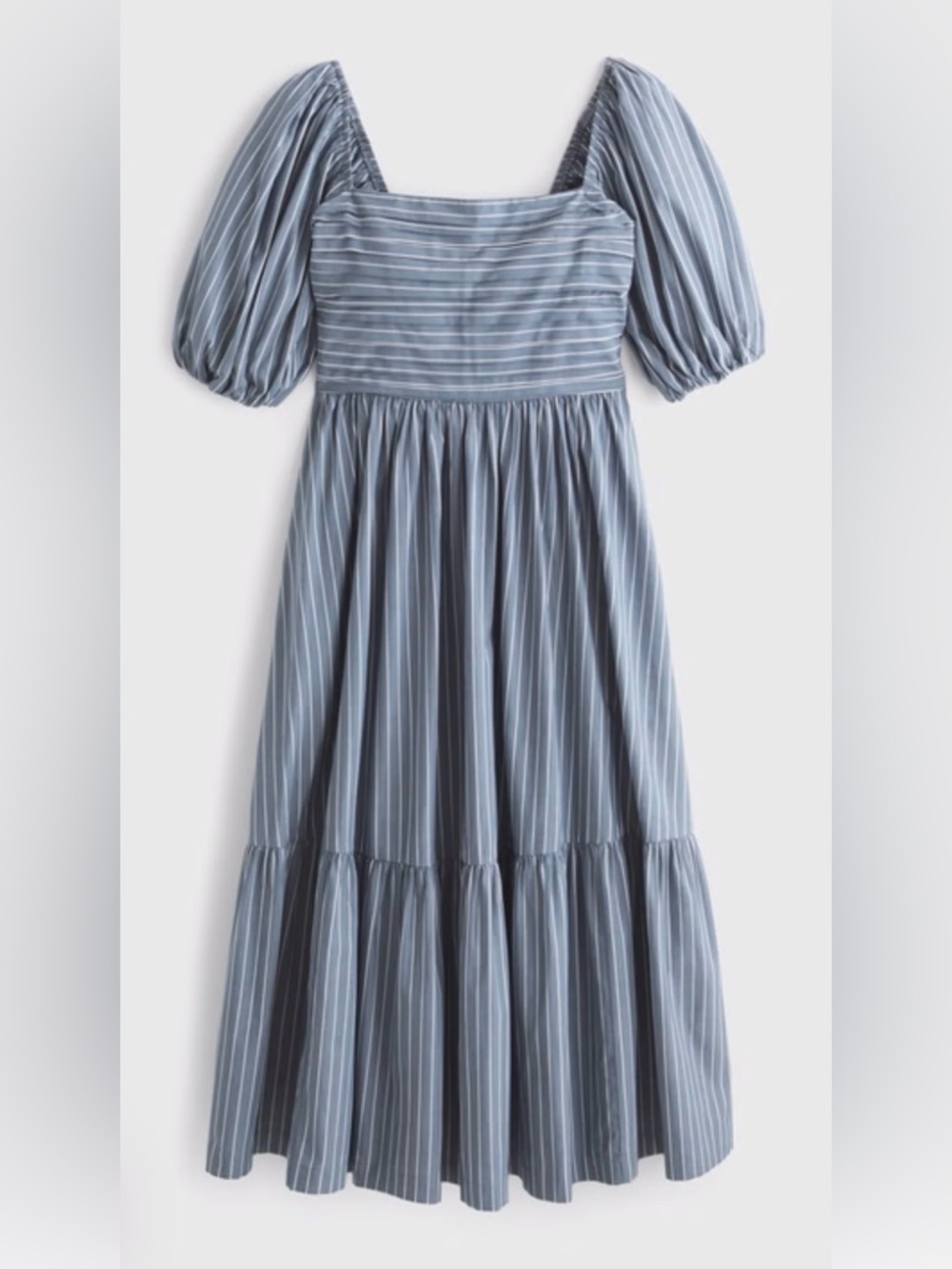 Abercrombie & Fitch Emerson Poplin Puff Sleeve Midi Dress - M